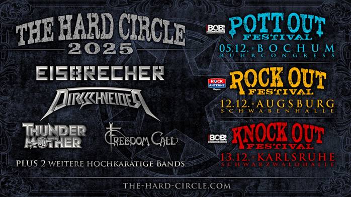 EISBRECHER und FREEDOM CALL ergänzen das hochkarätige Lineup bei den HARD CIRCLE FESTIVALS im Dezember 2025!